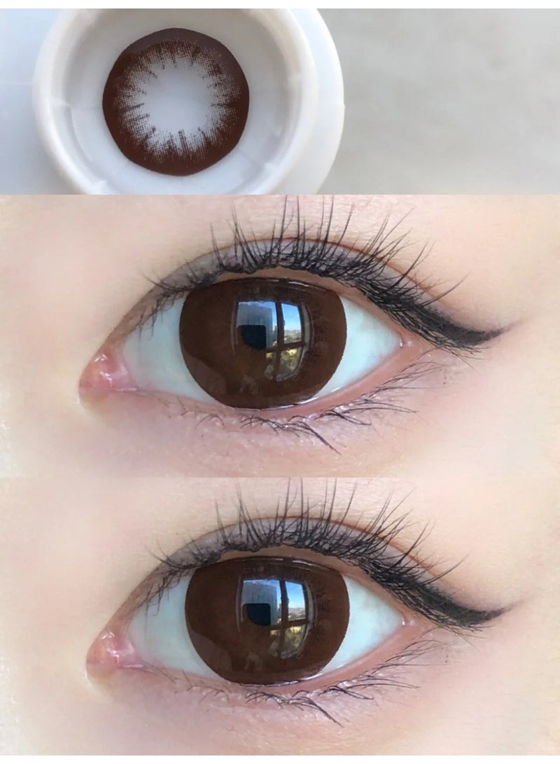 UYAAI Big eyes COFFEE Series Lenses Yearly Colored Contact Lenses, Unisex Cosmetic Contact Lenses, Hot Sale Fashion Lenses,  42% Soft Contact Lenses - Image 3
